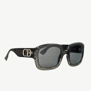 Dior DDior PRN2K Black & Grey CD Geometric-Pattern Square Sunglasses